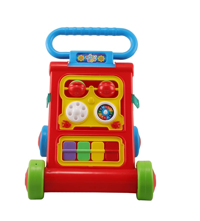 JoyRide Musical Folding Baby Activity Push Walker with Flipping Doors, Turning Gears, and Spinning Panels 4 Colors, Non-Toxic Plastic, Boys Girls 9-18 Months (red) - Image 2