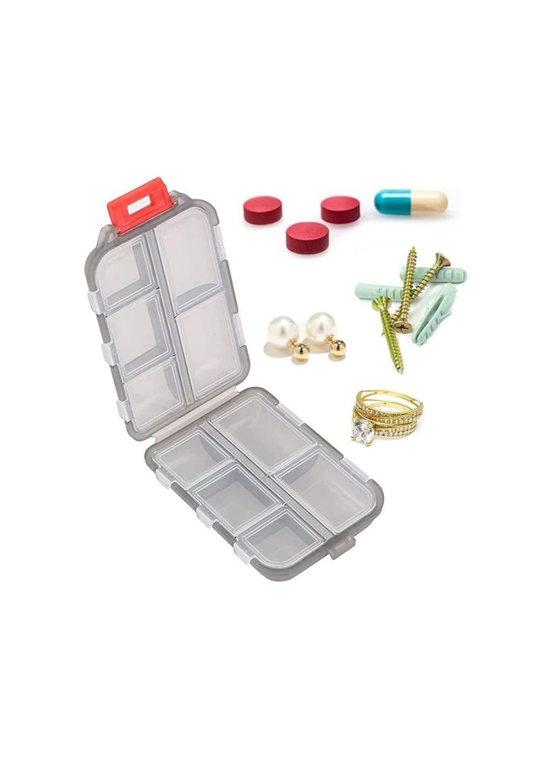 silvercnc - Homezo Pill Case, Homezo 10 Grids Pill Case, Portable Small Weekly Travel Pill Organizer, Portable Pocket Pill Box Pill Container (Blue) - Image 1