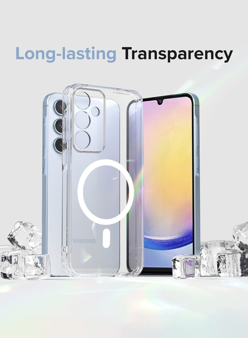 Techie جراب شفاف سامسونج Galaxy A25 5G مع MagSafe - غطاء رقيق، مقاوم للاصفرار مع حماية عدسة الكاميرا، حامل مغناطيسي متوافق - Image 2