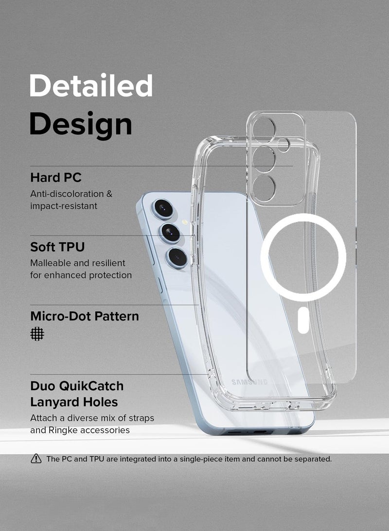 Techie جراب شفاف سامسونج Galaxy A25 5G مع MagSafe - غطاء رقيق، مقاوم للاصفرار مع حماية عدسة الكاميرا، حامل مغناطيسي متوافق - Image 3