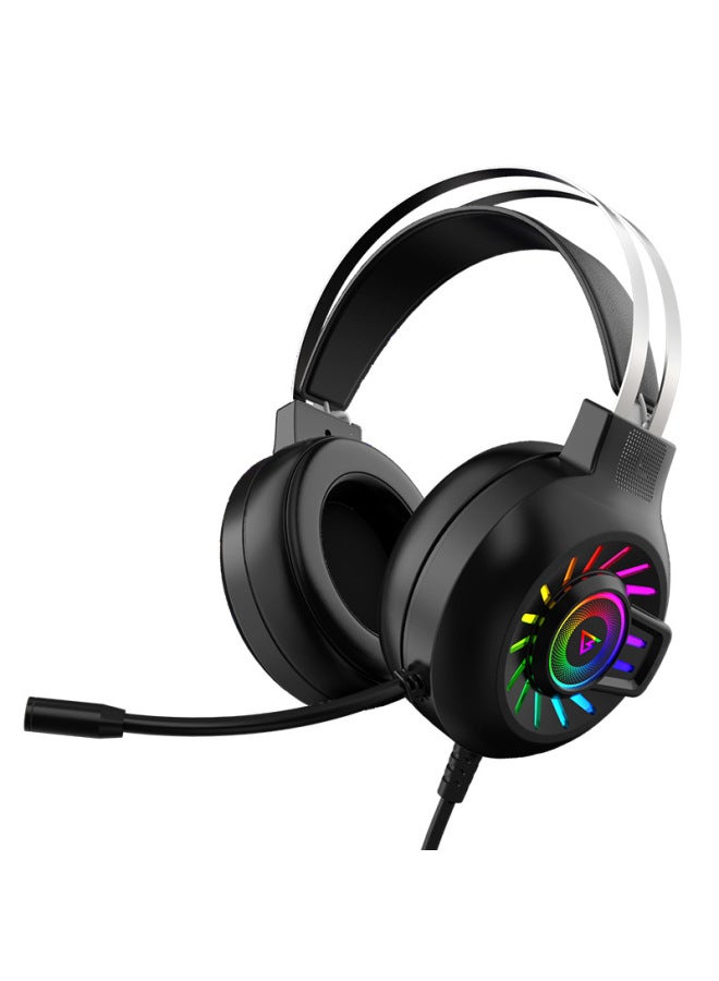 Forev Fvg97 Wired Microphone Head-mounted Wire-controlled Headphones Pink Game Rainbow Luminous Computer 7.1 Channel Headphones - Image 5