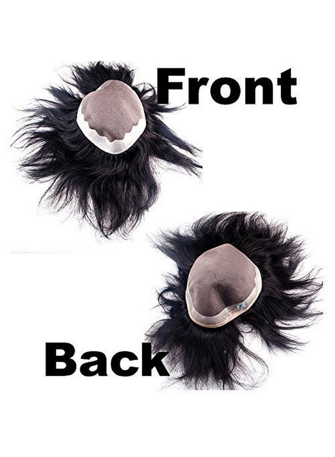 غلان نظام شعر بشري أساسي من الولايات المتحدة الأمريكية، باروكة شعر مستعار للرجال برأس كامل (بني غامق) مع مشط خشبي من النيم، 4 مشابك شعر (7 × 5) - Image 2