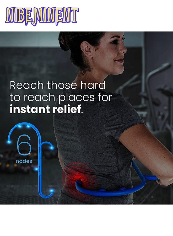 NIBEMINENT Massage Trigger Point Cane, Body Deep Tissue, Handheld Back, Neck, Shoulder, Leg and Feet Massager Rod, Muscle Release Tool Self Massage Hook Cane for Women & Men, Blue - Image 5
