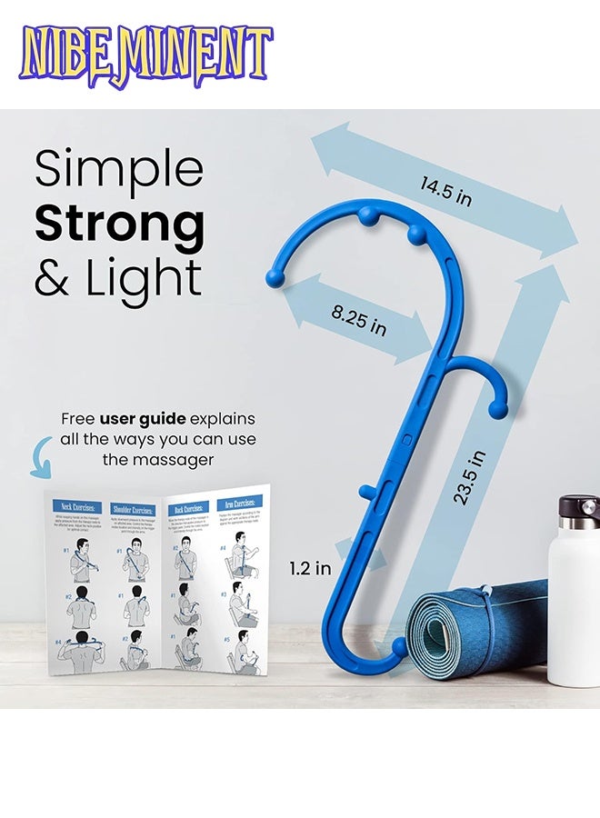 NIBEMINENT Massage Trigger Point Cane, Body Deep Tissue, Handheld Back, Neck, Shoulder, Leg and Feet Massager Rod, Muscle Release Tool Self Massage Hook Cane for Women & Men, Blue - Image 4
