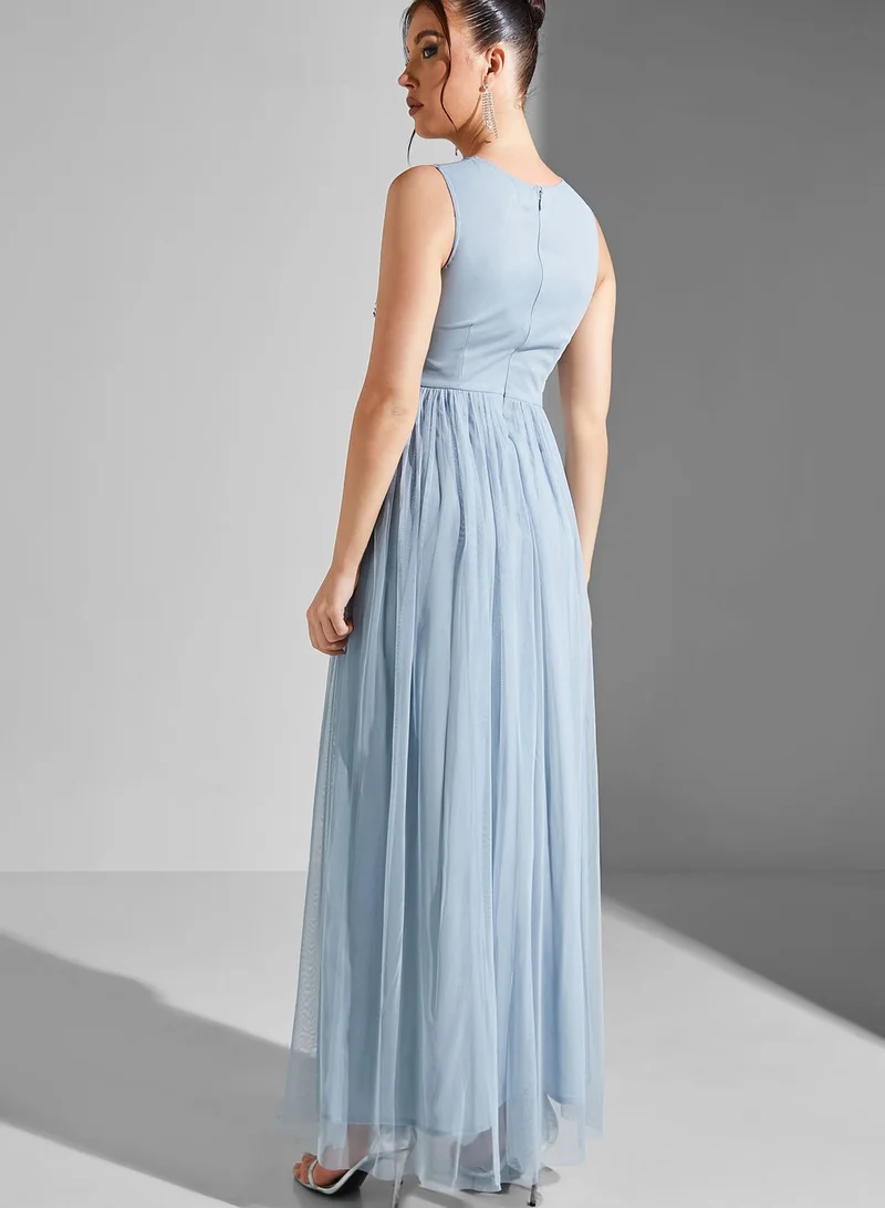 Namshi x Julia Embellished Bodice Maxi Dress