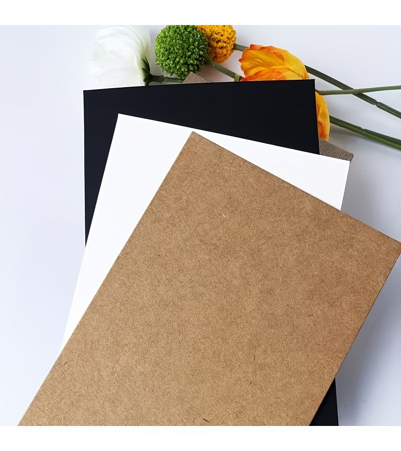 30 Blank Greeting Cards 3 Colors White Kraft Black Double Sided Craft Paper - Image 2