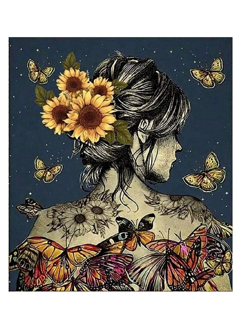 SYOSI DIY 5D Diamond Painting Sunflower Pattern 11.8*15.7 Inch - Image 1