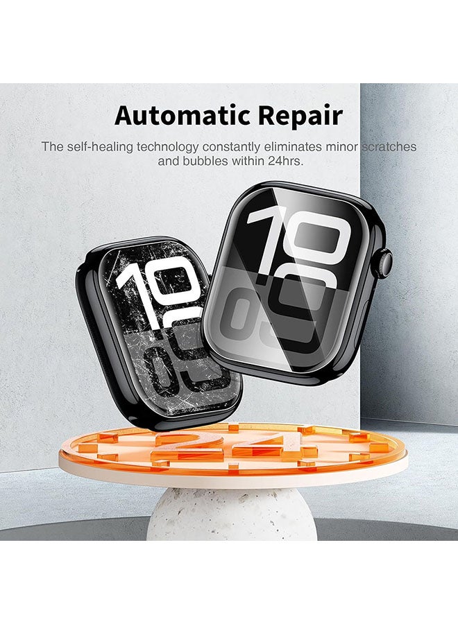 O Ozone (Pack of 3) Screen Protector for Apple Watch Series 10 46mm, Self-Healing HD Clear Flexible TPU Film, Easy Installation Screen Protector  - Image 3