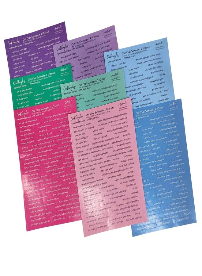 CrafTangles Precut Coloured Sentiment Stickers (544 pcs) Peel and Stick, Printed Multicolored Stickers for Scrapbooking, Notebooks, Diaries, Journals, Laptops, Mobiles - Image 3