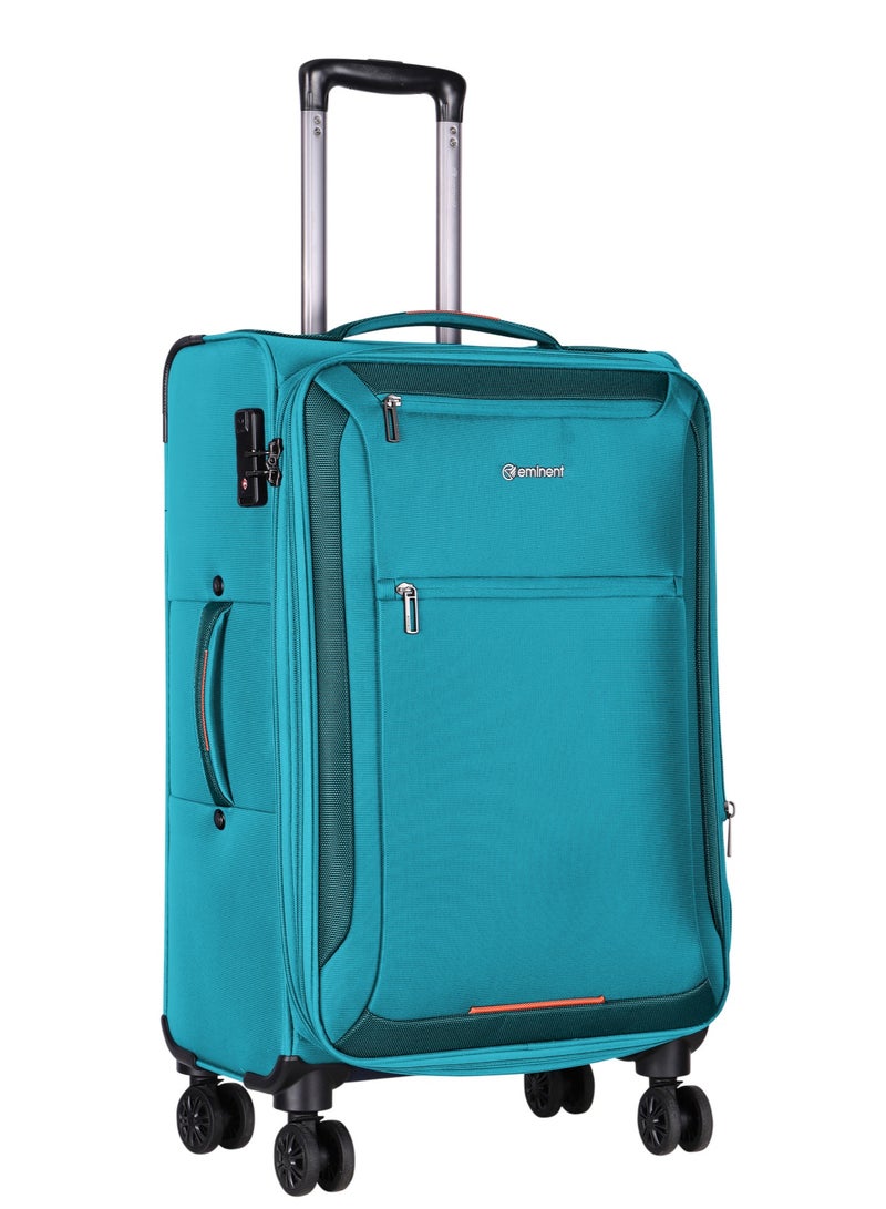 إيمينينت حقيبة سفر يونيسكس ناعمة بعجلات ثلاثية من البوليستر خفيفة الوزن قابلة للتوسيع مع  عجلات دوارة مزدوجة وقفل  ثلاثي الأرقام  أخضر - Image 2