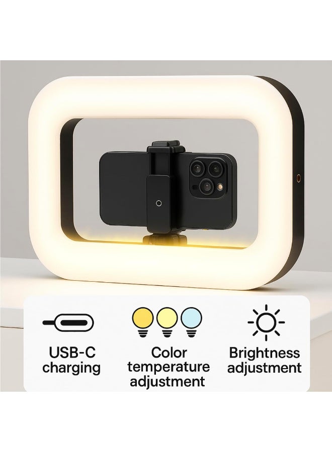 Smartphone Video Rig LED Ring Light, Rechargeable Handheld Phone Video Stabilizer, 1500mAh Built-in Battery for Recording & Streaming, Camera, YouTube, Tiktok, Makeup - Image 2