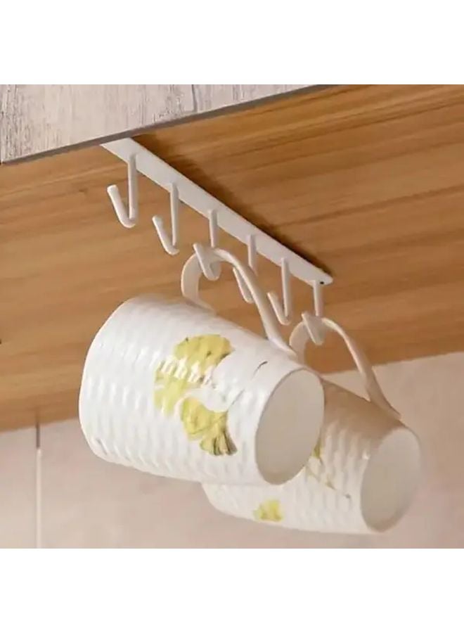 خطاف خزانة معدنية ثقيلة أبيض بدون تثبيت بالمسامير تعليق خالٍ من التلف منظف موفر للمساحة - Image 4