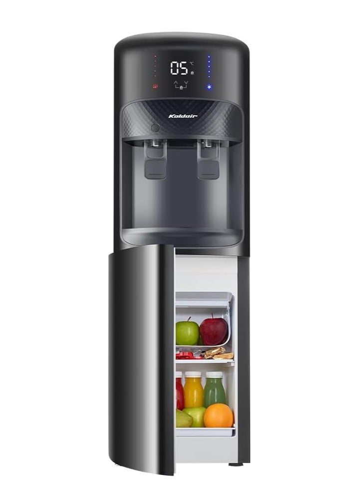 كولداير موزع مياه قائم بذاته بتحميل علوي مع ثلاجة تبريد من كولدير، نوع ايه اف، شاشة ديجيتال، قفل أمان للأطفال، حنفيتين ساخن وبارد، أسود - Image 2