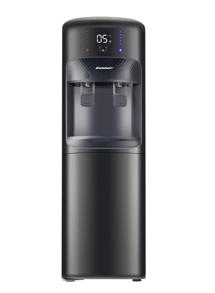 كولداير موزع مياه قائم بذاته بتحميل علوي مع ثلاجة تبريد من كولدير، نوع ايه اف، شاشة ديجيتال، قفل أمان للأطفال، حنفيتين ساخن وبارد، أسود - Image 3