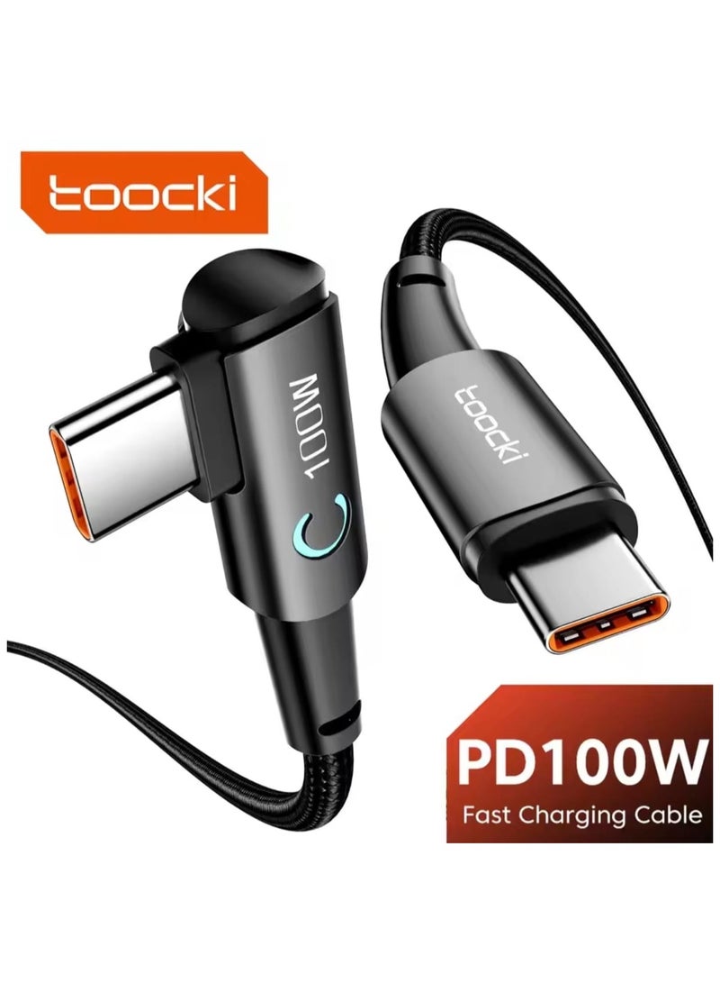 Toocki  USB C TO USB C Cable 90 Degree For iPad MacBook Pro Xiaomi Samsung Huawei Fast Charging cable - Image 2