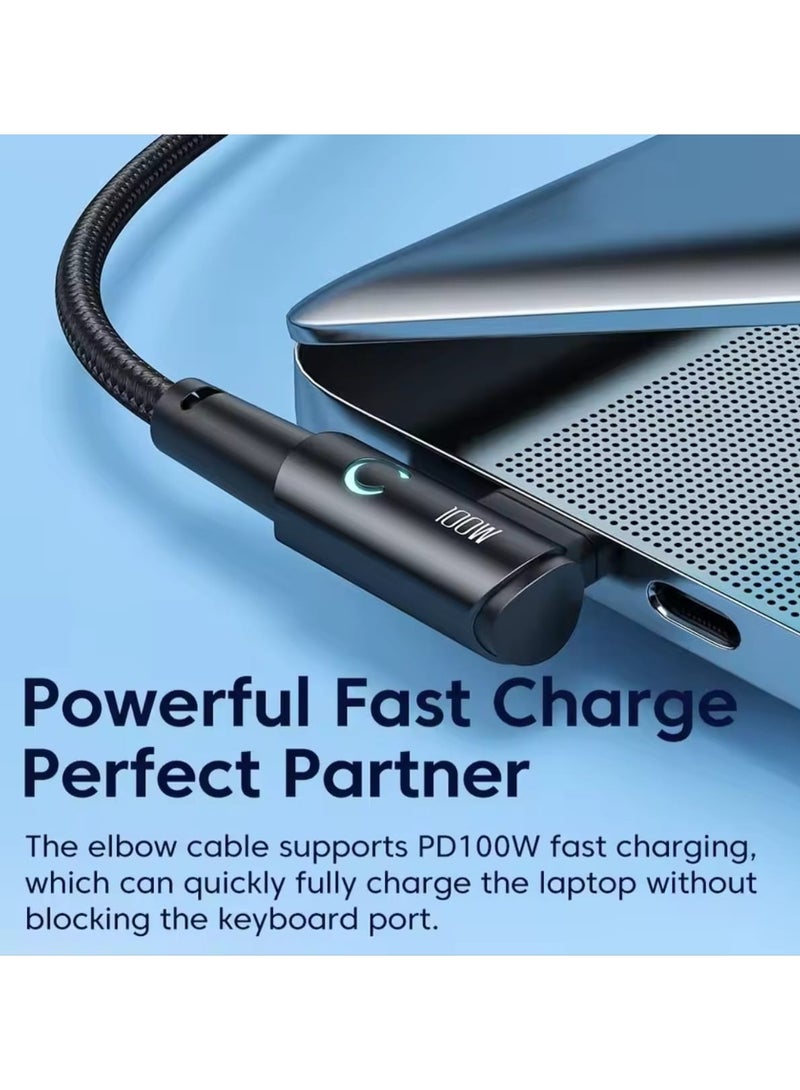 Toocki  USB C TO USB C Cable 90 Degree For iPad MacBook Pro Xiaomi Samsung Huawei Fast Charging cable - Image 3