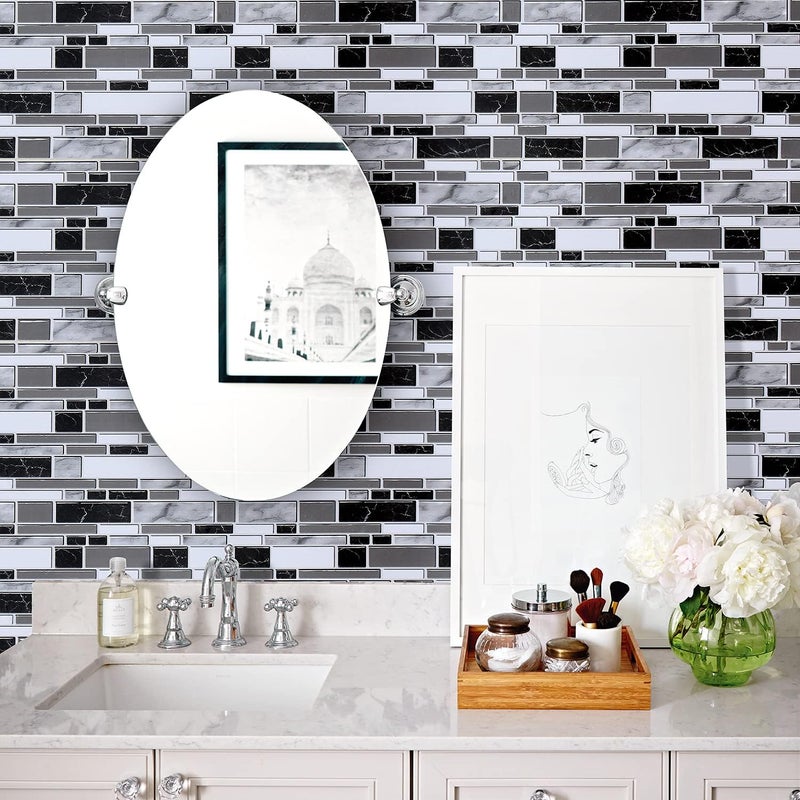 Livebor Peel and Stick Backsplash Wallpaper Kitchen Backsplash Wallpaper 17.7inch x 393.7inch Tile Contact Paper Kitchen Peel and Stick Countertops Waterproof Contact Paper for Bathroom Tile Vinyl - Image 2