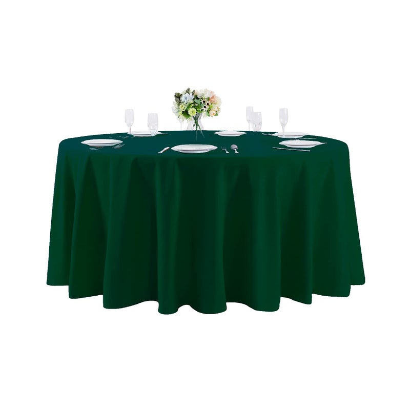 Cupuamon 120 inch Round Tablecloth Washable Polyester Table Cloth Decorative Table Cover for Wedding Party Dining Banquet120 inch Hunter