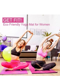 Plan A 5mm Thick Non-Slip Rubber Mat Ideal for Home Workouts and Gyms, Eco-Friendly EVA Yoga Mat for Yoga, Pilates, Fitness with Carrying Strap  - Image 4