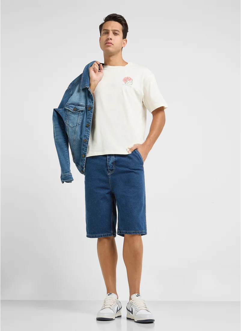 جاك اند جونز Jorfloral Graphic Crew Neck T-Shirt