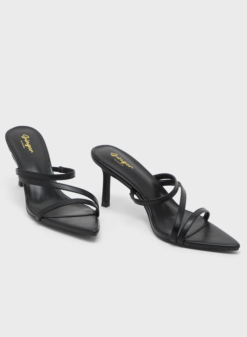 Ginger  High Heel Triple Stap Mule for Women | Best Price UAE