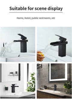 Bathroom Faucet Waterfall Single Hole Vanity Sink Faucet Stainless Steel Single Handle Mixer Faucet Basin - pzsku/ZE90B105878D1ACE8BE28Z/45/_/1702376114/5cc8a488-586a-43d6-968b-35883bcb1568