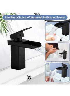 Bathroom Faucet Waterfall Single Hole Vanity Sink Faucet Stainless Steel Single Handle Mixer Faucet Basin - pzsku/ZE90B105878D1ACE8BE28Z/45/_/1702376116/629c6758-a2b7-42e8-9625-0174268f7aab