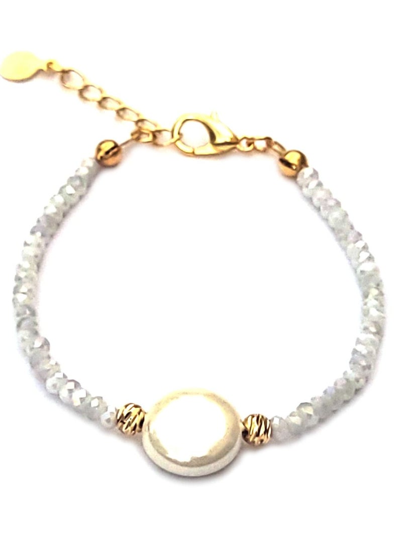 Alwan Crystal Bracelet with a Majorca Style Pearl - Image 1