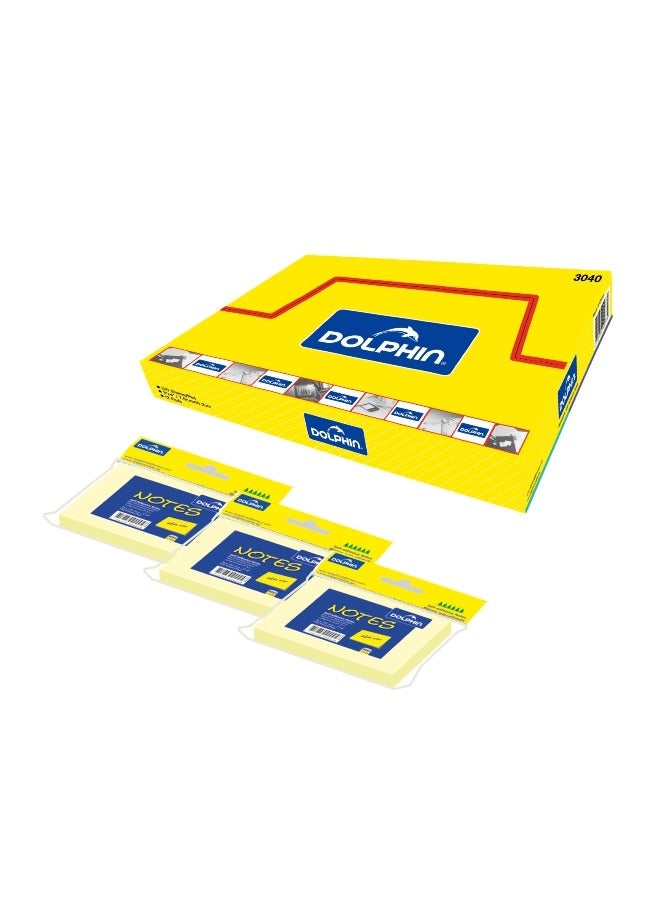 Dolphin Self-Adhesive Sticky Notes 3 × 4 Inch, Easy Peel & Stick, 100 Sheets per Pad, Pack of 12 - Image 3