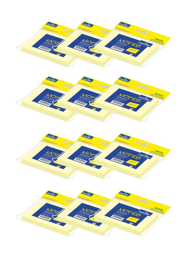 Dolphin Self-Adhesive Sticky Notes 3 × 4 Inch, Easy Peel & Stick, 100 Sheets per Pad, Pack of 12 - Image 1