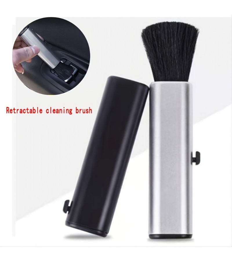 Silvery Retractable Car Cleaning Brush With Telescopic Handle For Keyboard - Image 2