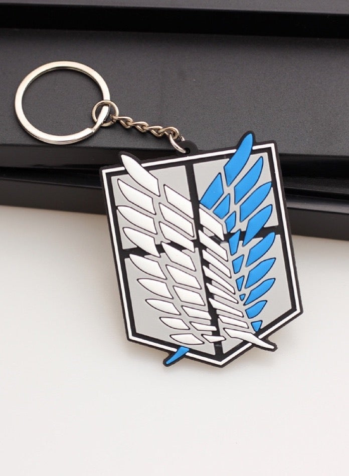 Generic Keychain and bag with the Survey Corps logo, Attack on Titan anime, made of rubber  - Image 2