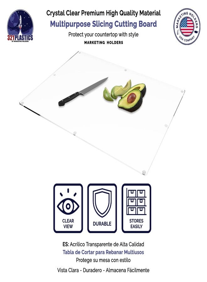 Marketing Holders Clear Acrylic Cutting Board Countertop Protection 24" x 18" Charcuterie Chopping Block with Several Rubber Bumpers for Restaurants Homes and Hotels by Marketing Holders - Image 4