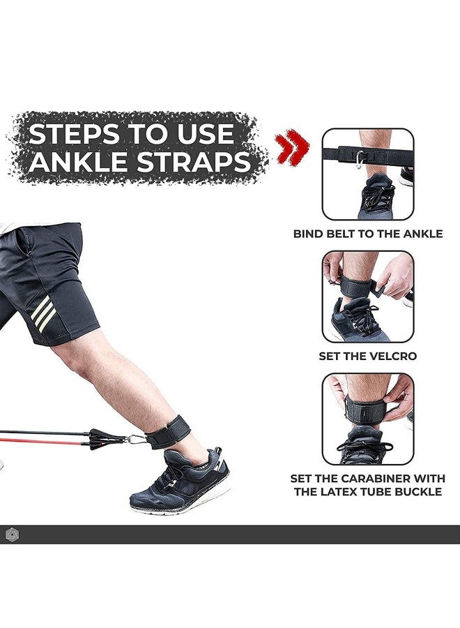 Boldfit Resistance Band Set with Handles, Portable Toning Tubes with Door Anchor & Foam Handles. Resistance Tube Kit with Bag and Ankle Straps Included. (11 Pieces Tube Set), Multicolor, L - Image 5