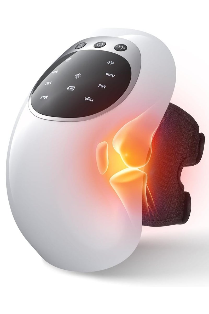 houmt Electric Knee Massager with Heating and Vibration Rechargeable Rechargeable Electronic Massage Portable Knee Massager for Knee Joint Pain Injury Swelling Stiffness  - Image 1