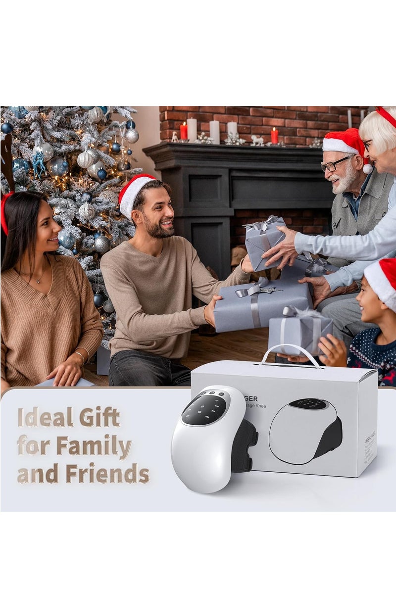 Electric Knee Massager with Heating and Vibration Rechargeable Rechargeable Electronic Massage Portable Knee Massager for Knee Joint Pain Injury Swelling Stiffness