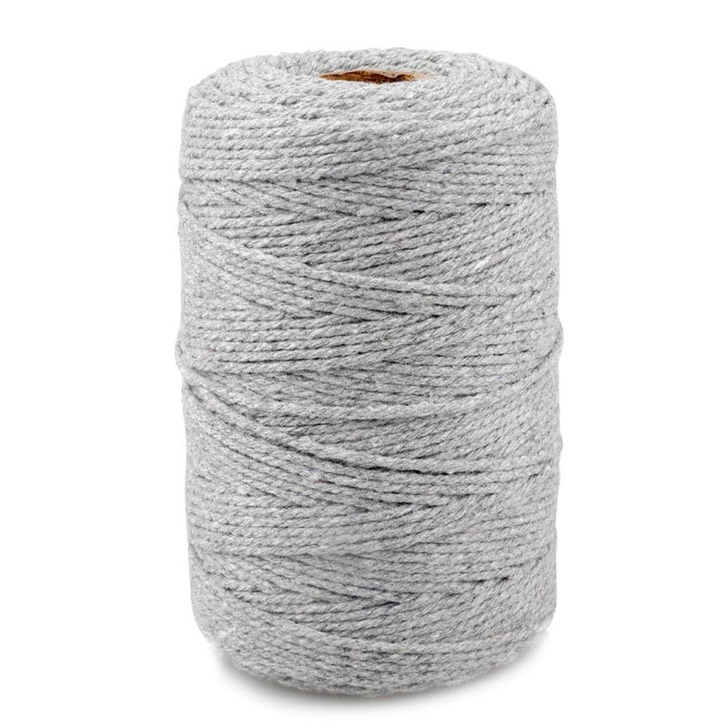 jijAcraft Silver Twine String 656 Feet Bakers Twine String 2mm String for DIY Crafts Present Decoration Gift Wrapping Craft Wrapping Holiday Season Decoration