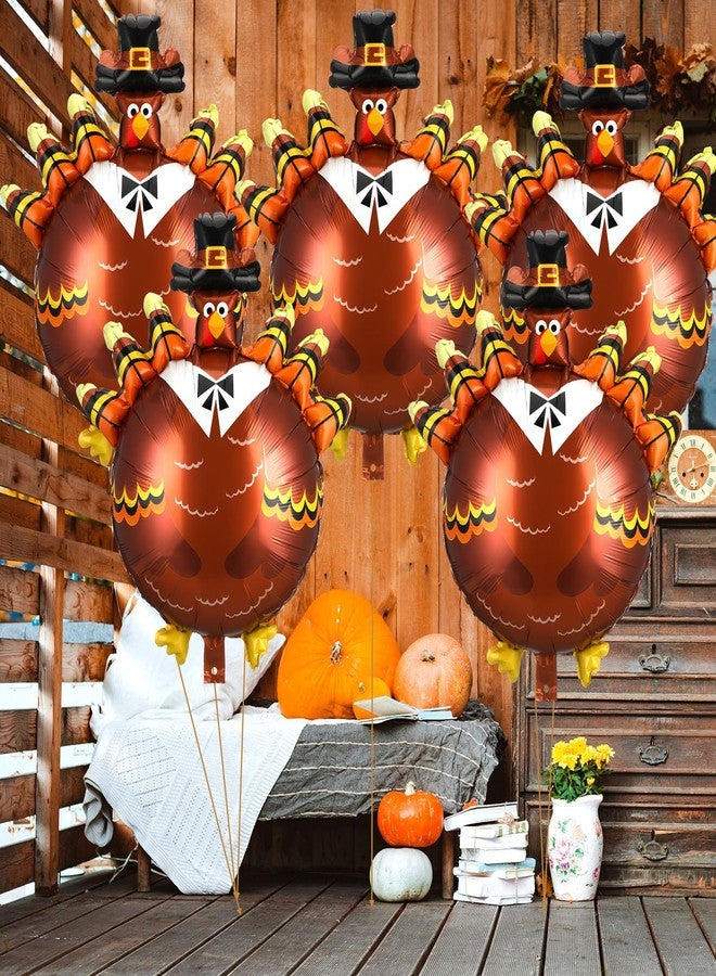 Arrowbash 24 Pcs Thanksgiving Turkey Balloons Decoration Turkey Foil Balloons for Thanksgiving Fall Harvest Themed Birthday Party Decoration Supplies Favors - Image 4