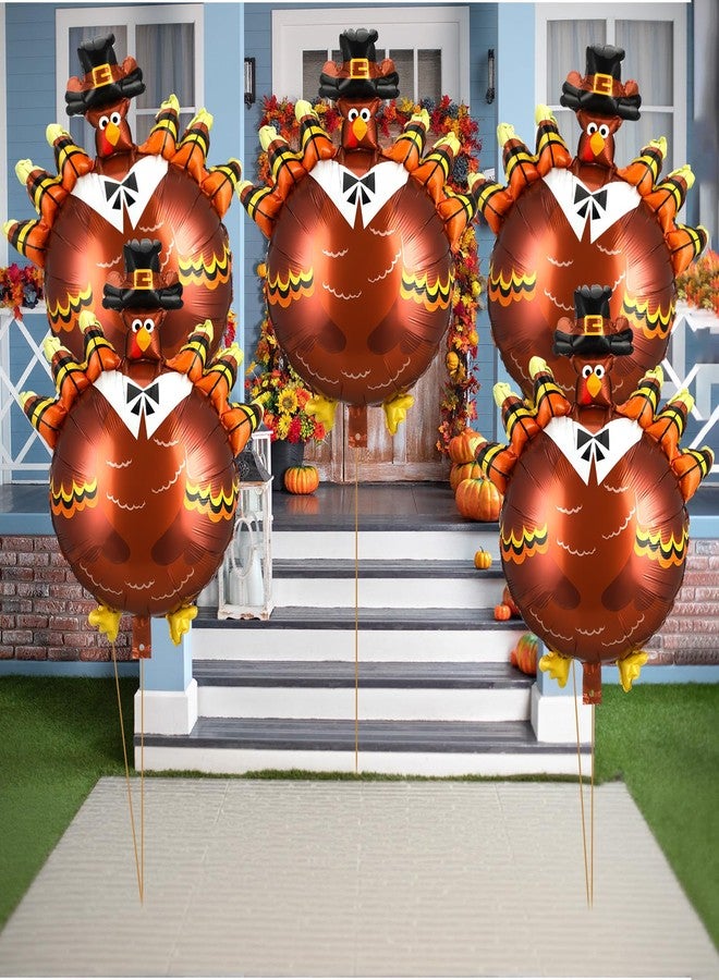 Arrowbash 24 Pcs Thanksgiving Turkey Balloons Decoration Turkey Foil Balloons for Thanksgiving Fall Harvest Themed Birthday Party Decoration Supplies Favors - Image 5