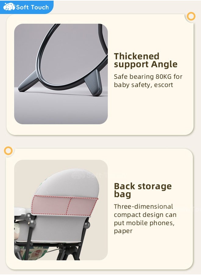Soft Touch - Baby Feeding Dining Chair Infant Eat Booster Seat Foldable Baby High Chair with Music and Light - Image 1