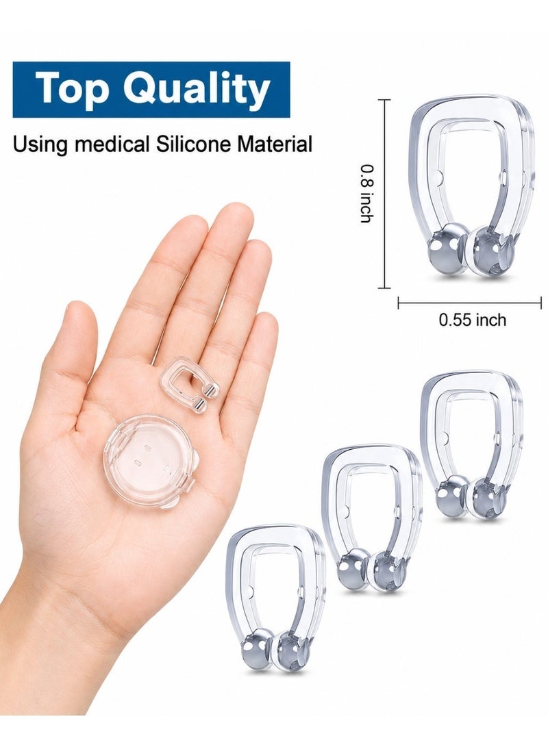 vsell24 Pack of 3- Magnetic Nasal Dilators Anti Snoring Nose Clips, Reusable Nose Breathing Aids for Snore Reduction, Sleep Support Nose Plugs - Image 1