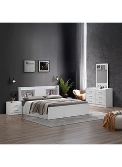 DANUBE HOME Supreme 160X200 Queen Bed With Storage Foil Lamited Strong And Sturdy Modern Design Wooden Single Bed Frame Furniture Quiet And Comfortable Beds - White  - Image 2