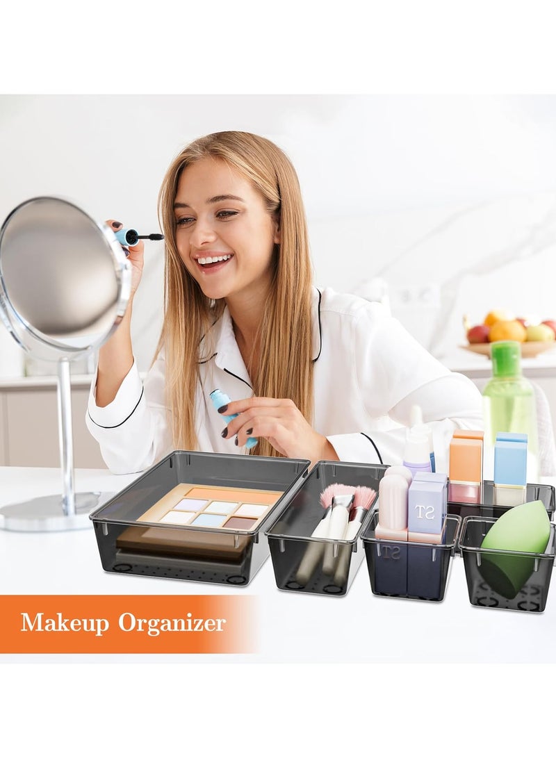 ماسكابوني منظم ادراج بلاستيكية من مجموعة مكونة 25 قطعة بـ 4 احجام مقسم للادوات المكتبية وصناديق تخزين للمكياج والمجوهرات والادوات للمطبخ وغرفة النوم والمكتب والحمام - Image 5