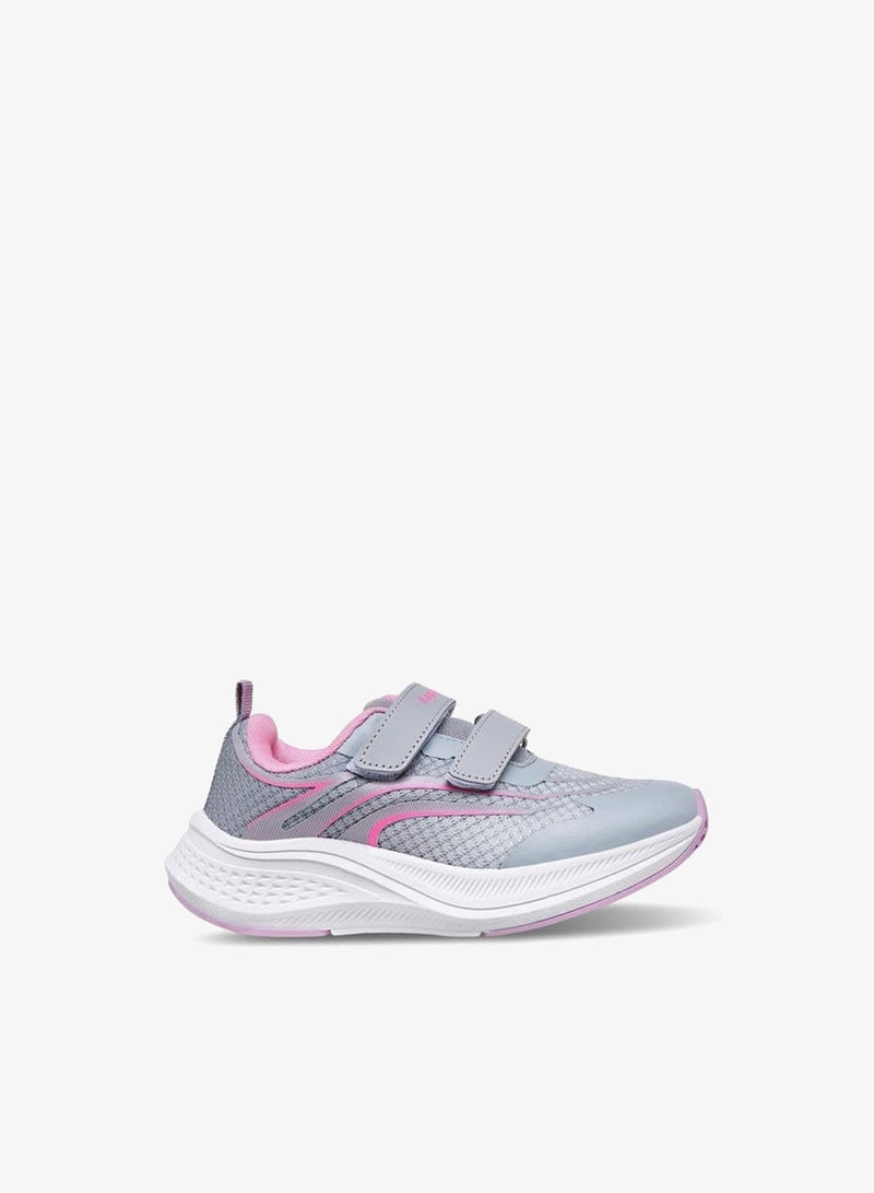 Kappa Girls' Textured Sports Shoes with Hook and Loop Closure - Image 1