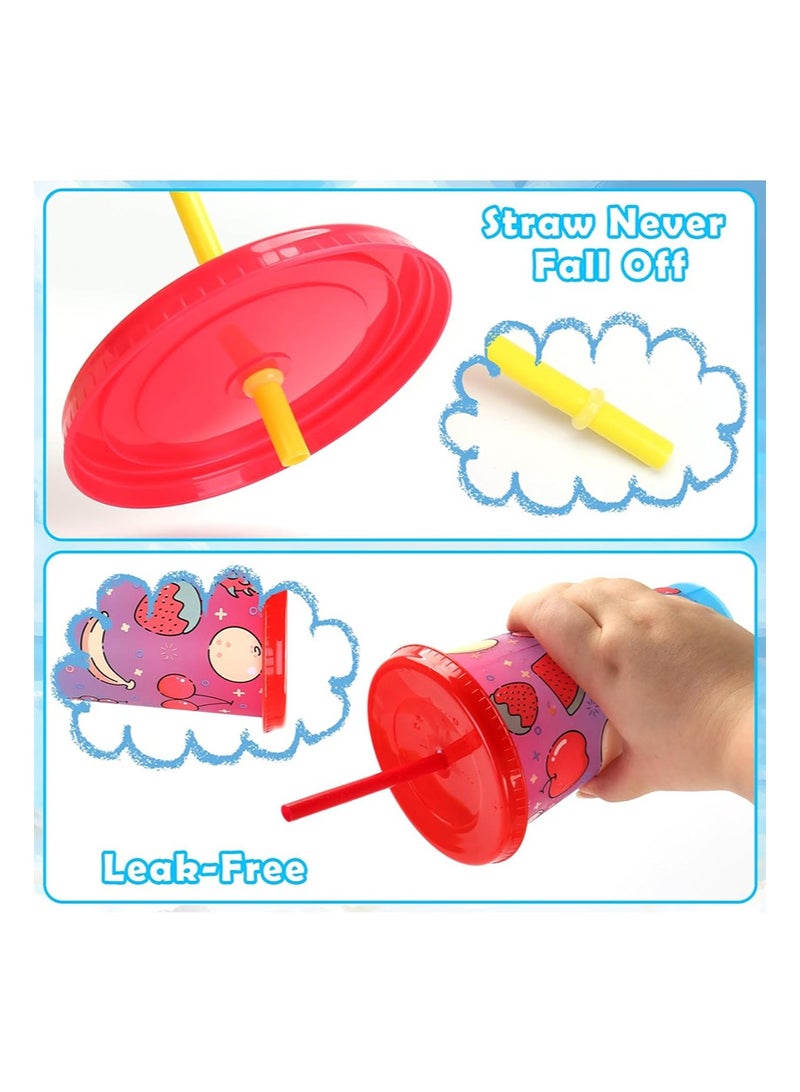 إزدنك كوب متغير اللون، عبوة من قطعتين من الأكواب البلاستيكية سعة 700 مل مع غطاء وقشة، كوب قهوة مثلج قابل لإعادة الاستخدام، مناسب للنساء والبالغين وحفلات الأطفال، أكواب مشروبات مثلجة لطيفة (نمط فاكهة) - Image 4