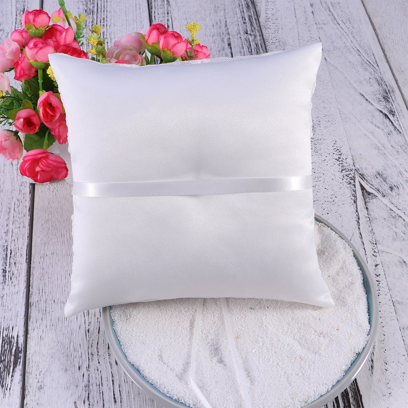 2pcs 20x20cm Wedding Pillow Cushion Bridal Decorated Bearer Pillow - Image 3
