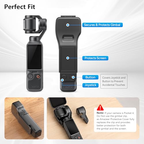 AMAZEAR Gimbal Screen Protective Cover for DJI OSMO Pocket 43Xtra Muse Pocket4 Accessories Portable Lens Cap Hard Case with Soft Lining for CarryProtectionStorage Quick OpenClose Black - Image 3