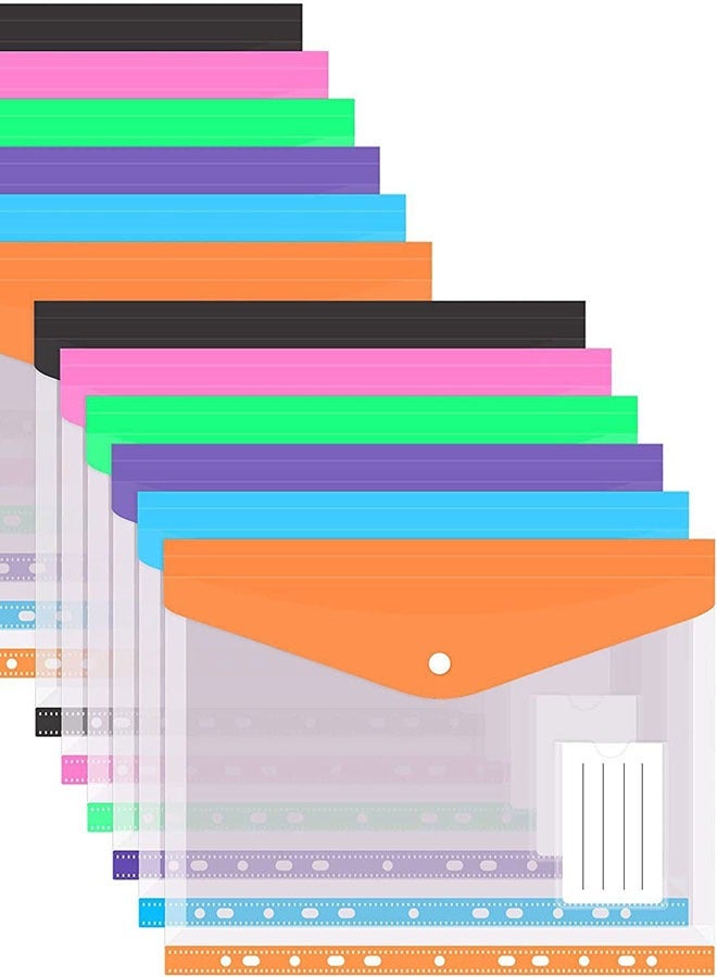 12PCS 11-Hole Binder Pockets, 6-Color Categorization Waterproof PP Material, A4 Document Organizer Bags (Suitable for Middle East Office/Students) - Image 5