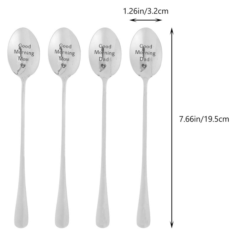 Stainless Steel Long Handle Soup Spoons Set Of 4 Multifunctional For Dining - Image 3