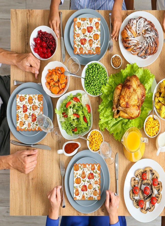 وولاين مجموعة مناديل كوكتيل من والين، 100 قطعة، بتصميم يقطين خريفي مزخرف، لون برتقالي، مصنوعة من ورق سميك للاستخدام مرة واحدة، مثالية لحفلات العشاء، وحفلات عيد الشكر، وحفلات الزفاف، وأعياد الميلاد. - Image 4